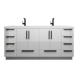 Carla 72 In. Freestanding Double Sink Bathroom Vanity with Acrylic Top