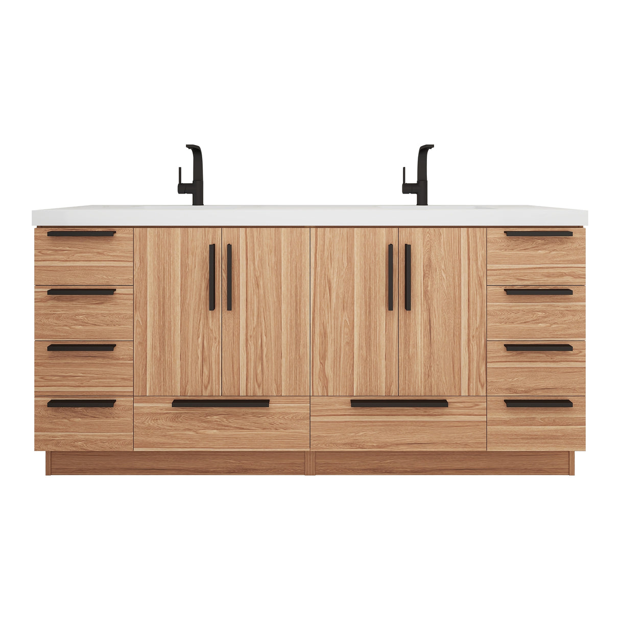 Carla 72 In. Freestanding Double Sink Bathroom Vanity with Acrylic Top