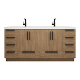Carla 72 In. Freestanding Double Sink Bathroom Vanity with Acrylic Top