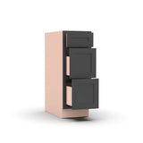Liberty Shaker Grey - 12 Inch Three Drawer Base Cabinet - 12" Width x 34.5" Height x 24" Depth