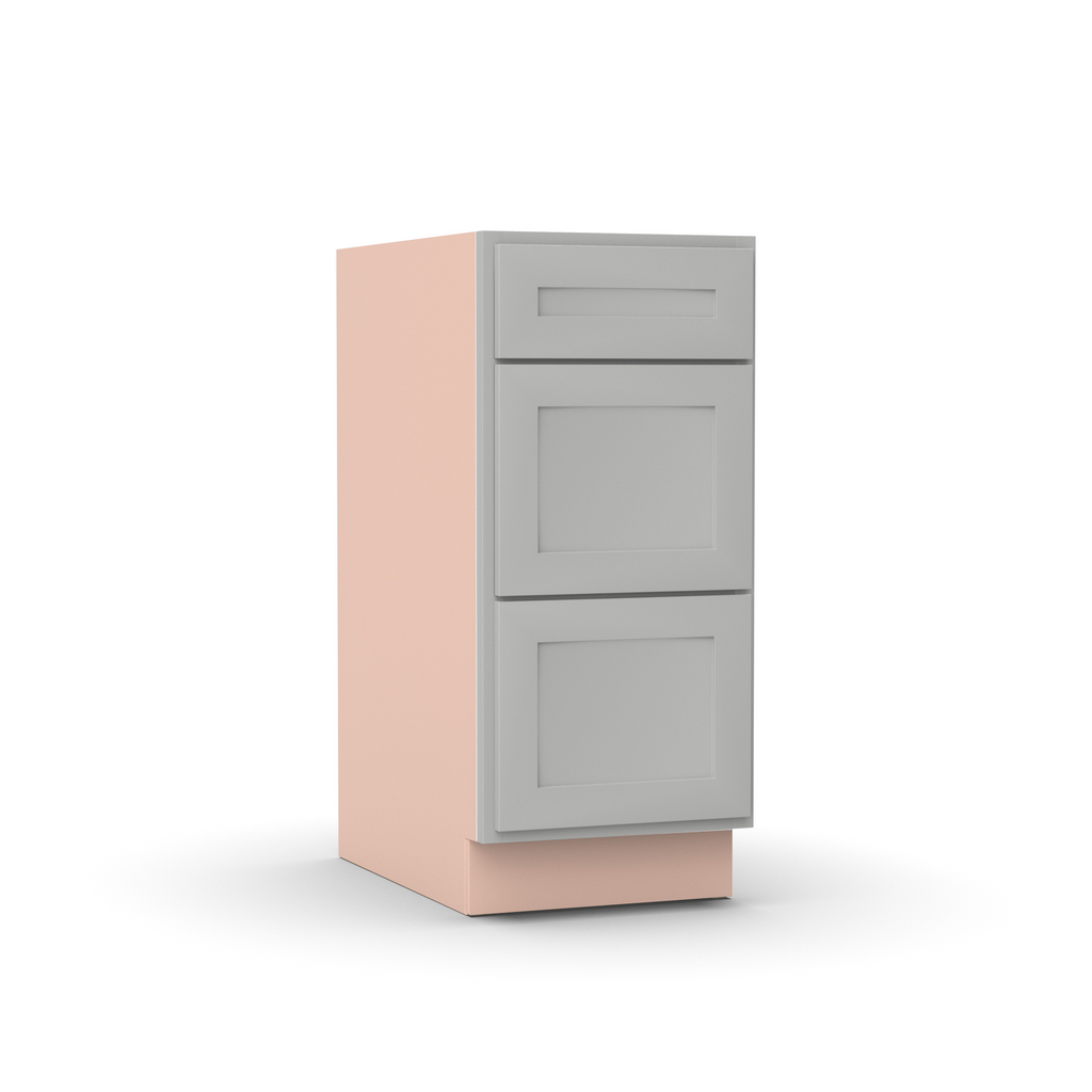 Liberty Shaker Ashen - 15 Inch Three Drawer Base Cabinet - 15