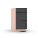 Liberty Shaker Grey - 18 Inch Three Drawer Base Cabinet - 18" Width x 34.5" Height x 24" Depth