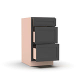 Liberty Shaker Grey - 18 Inch Three Drawer Base Cabinet - 18" Width x 34.5" Height x 24" Depth