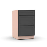 Liberty Shaker Grey - 21 Inch Three Drawer Base Cabinet - 21" Width x 34.5" Height x 24" Depth