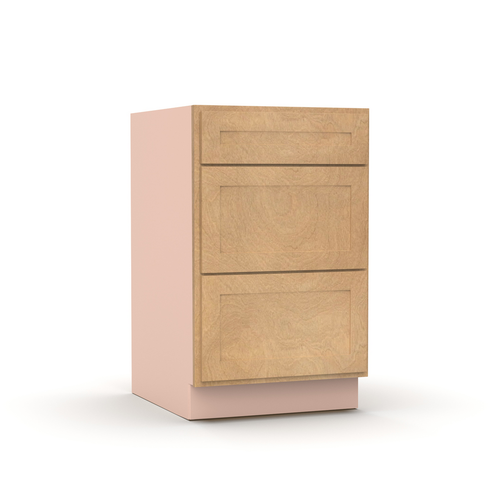 Liberty Shaker Karamel - 21 Inch Three Drawer Base Cabinet - 21