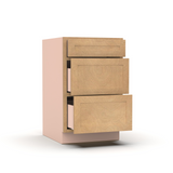 Liberty Shaker Karamel - 21 Inch Three Drawer Base Cabinet - 21" Width x 34.5" Height x 24" Depth