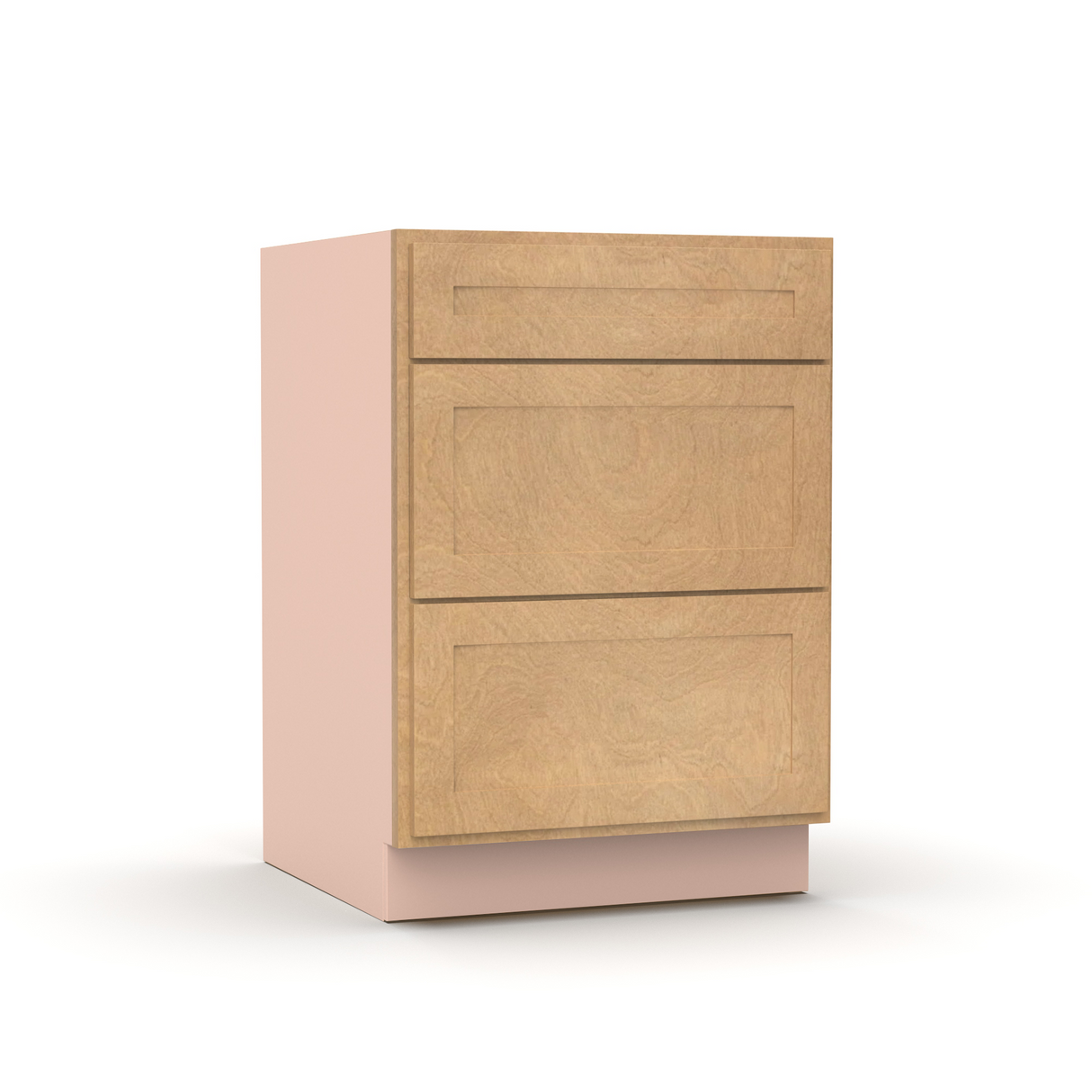 Liberty Shaker Karamel - 24 Inch Three Drawer Base Cabinet - 24" Width x 34.5" Height x 24" Depth
