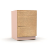 Liberty Shaker Karamel - 24 Inch Three Drawer Base Cabinet - 24" Width x 34.5" Height x 24" Depth