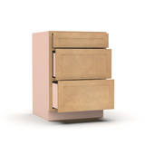 Liberty Shaker Karamel - 24 Inch Three Drawer Base Cabinet - 24" Width x 34.5" Height x 24" Depth