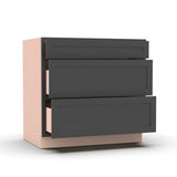 Liberty Shaker Grey - 36 Inch Three Drawer Base Cabinet - 36" Width x 34.5" Height x 24" Depth