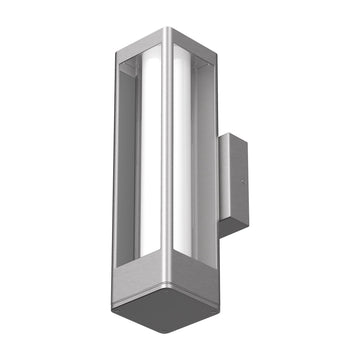 12W Modern LED Outdoor Wall Sconce Light, Silver Finish, Dimmable, ETL Listed - Wet Location