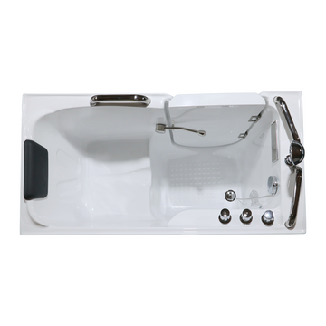 53 in. Acrylic Walk in Bathtub for Disabled Person,  - Left Side Door
