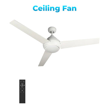 KENDRICK 52" In. White/White 3 Blade Smart Ceiling Fan with LED Light Kit Works with LED Light Kit & Remote Control