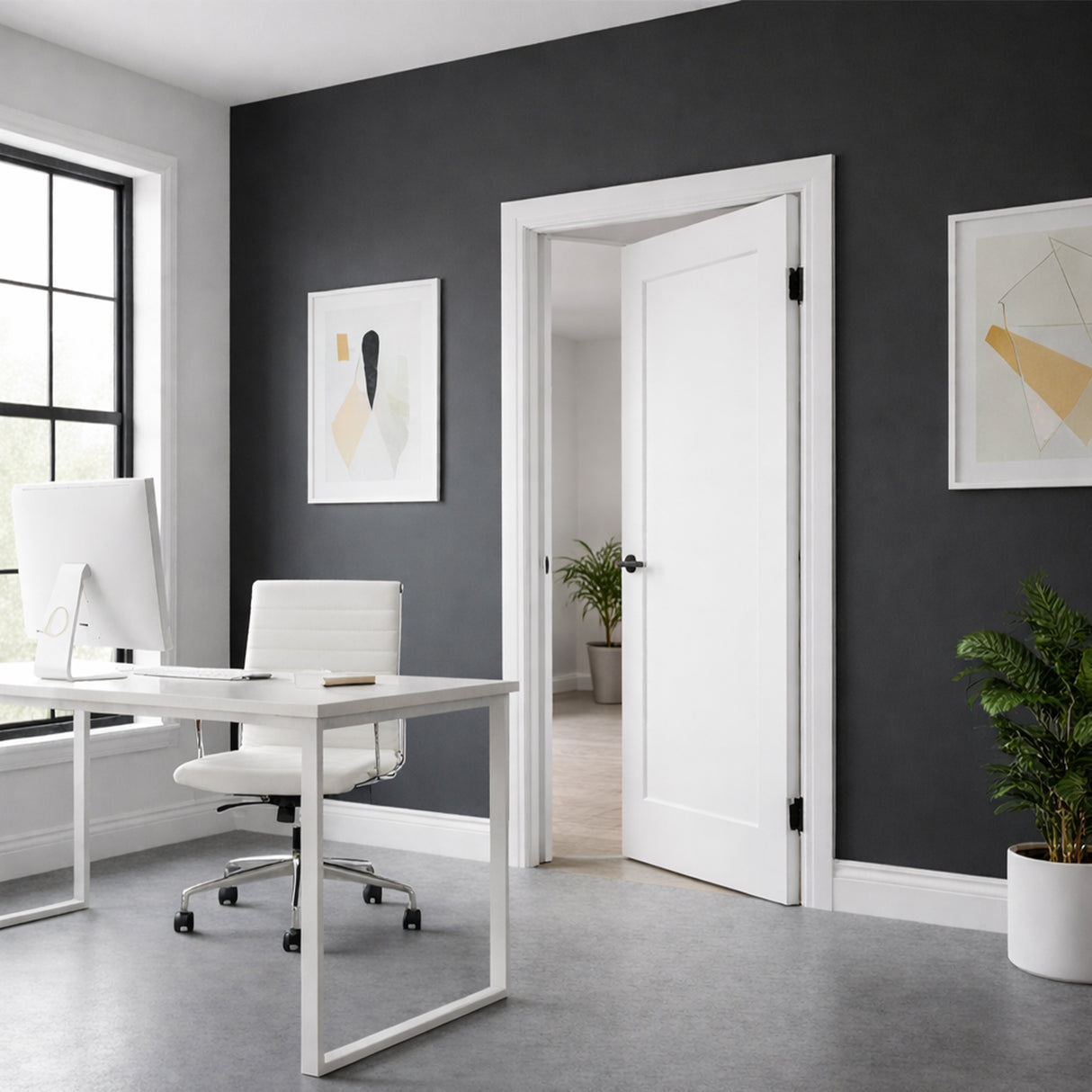 Ivanees 1-Panel Hollow Core Molded Shaker Door Slab - Madison 80 Inch Height