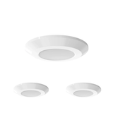 3Pc Slim Under Cabinet Puck Lighting Kit W/ 12V Adaptor - Wave Sensor Dimming - 3x3.5 Watts - White - BUILDMYPLACE