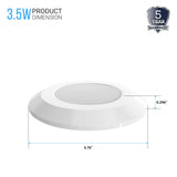 3Pc Slim Under Cabinet Puck Lighting Kit W/ 12V Adaptor - Wave Sensor Dimming - 3x3.5 Watts - White - BUILDMYPLACE