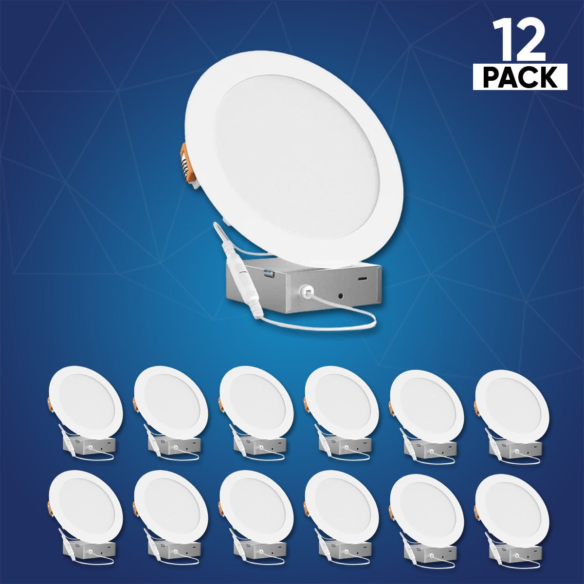 4" 9W LED Slim Panel Recessed Ceiling Light CCT Changeable 2700k 3000K 3500K 4000K 5000K, with Junction Box, Round - BUILDMYPLACE