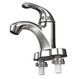 4 In. 2 - Hole Single Handle Bathroom Sink Faucet With Plastic Handle in chrome Finish - BUILDMYPLACE