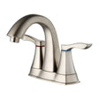 4 In. Centerset 2 - Hole Double Handle Deck mount Bathroom Sink Faucet With & Pop - up Drain in Brushed Nickel - BUILDMYPLACE