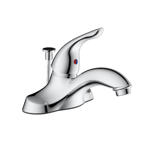 4 In. Single Handle 3 - Hole Deck Mount Bathroom Sink Faucet in Polished Chrome - BUILDMYPLACE