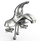 4 In. Single Handle 3 - Hole Deck Mount Bathroom Sink Faucet in Polished Chrome - BUILDMYPLACE