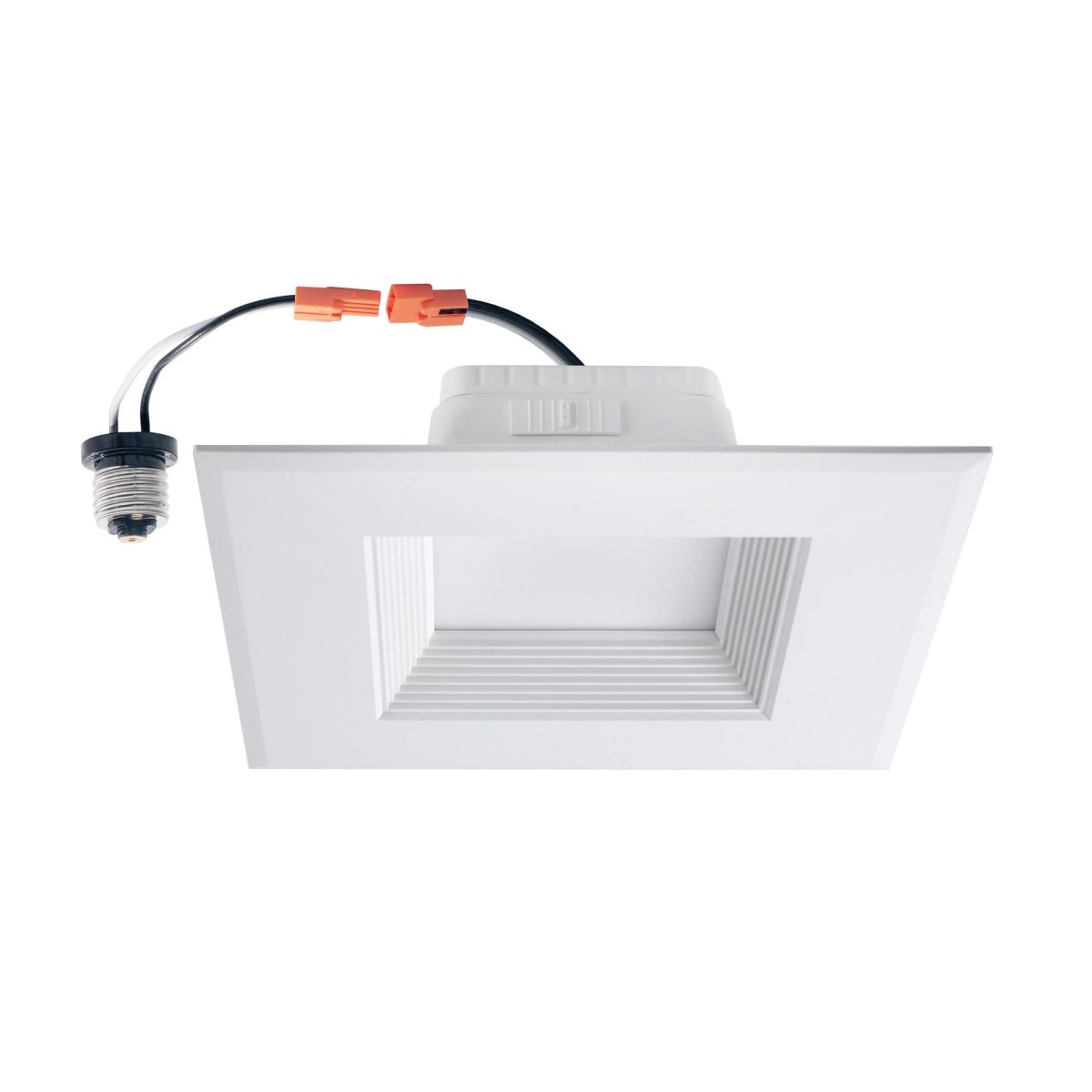 4" Square LED Downlight, 10W, 5CCT Changeable: 2700K/3000K/3500K/4000K/5000K, 120V AC, Baffle Aluminum Trim, Damp Rated - BUILDMYPLACE