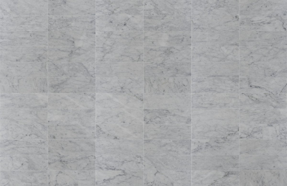 4 X 12 in. Bianco Carrara White Honed Marble Tile - BUILDMYPLACE