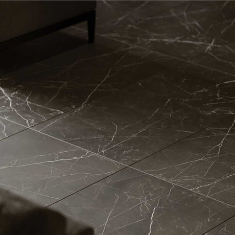 4 X 12 In La Marca Nero Venato Honed Rectified Glazed Porcelain - BUILDMYPLACE