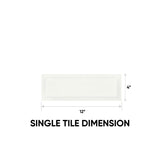 4 x 12 in. Soho Canvas White Beveled Glossy Pressed Glazed Ceramic Wall Tile - BUILDMYPLACE