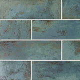 4" X 12" Marza Aqua Glossy Green Subway Tile (11.33SQ FT/CTN) - BUILDMYPLACE