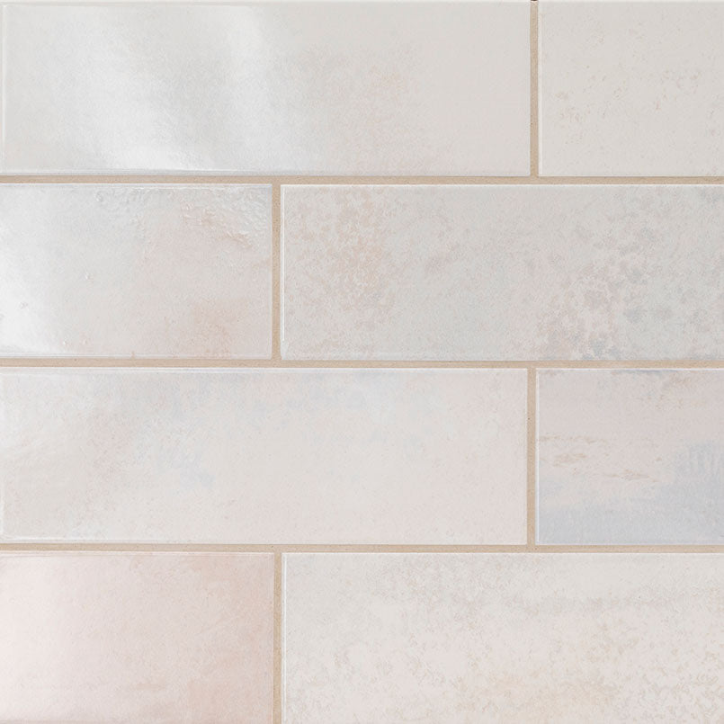 4" X 12" Marza Pearl Glossy Creamy White Subway Tile (11.33SQ FT/CTN) - BUILDMYPLACE