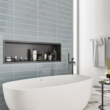 4 x 16 in. Soho Pressed Glazed Cloud Blue Glossy Ceramic Wall Tile - BUILDMYPLACE