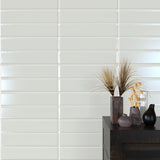 4 x 16 in. Soho Pressed Glazed Halo Grey Glossy Ceramic Wall Tile - BUILDMYPLACE