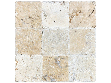 4 X 4 In Picasso Tumbled Travertine - BUILDMYPLACE