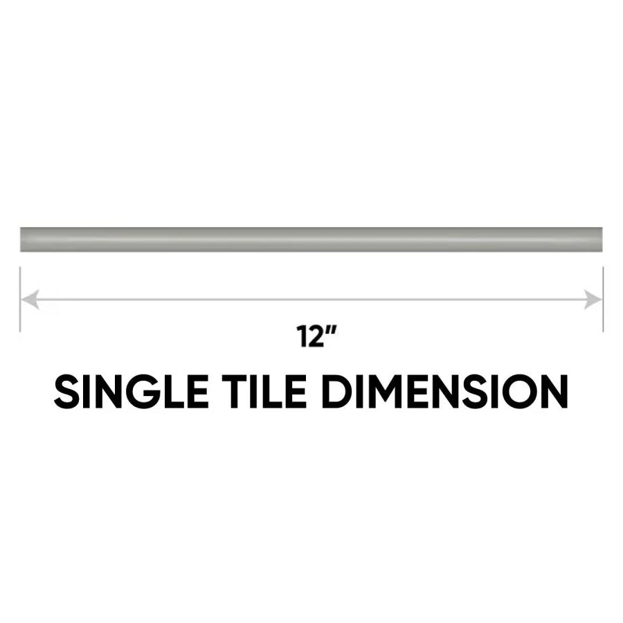 12 in. Soho Cement Chic Glossy Glazed Ceramic Quarter Round Trim