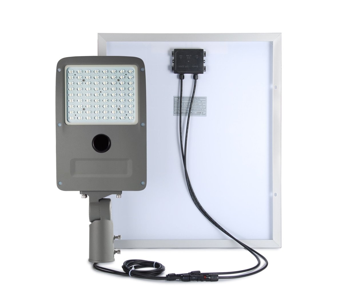 40W LED Solar Street Light Set - 6000K - IP67 Rated W/ 90W Solar Panel - CRI >80 - 12H+ Battery Life - BUILDMYPLACE