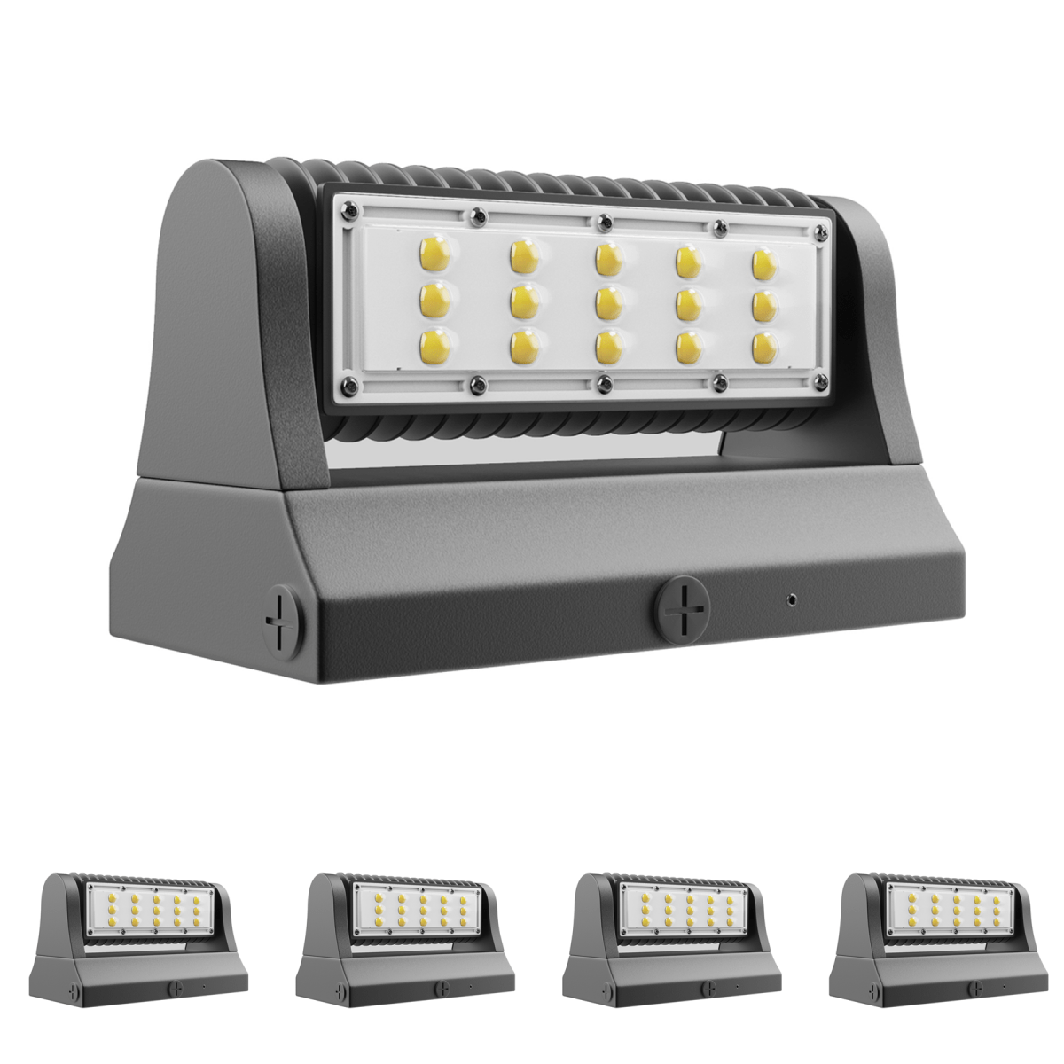 40W Rotatable LED Wall Pack Lights - Bronze - 5700K - 5,341 Lumens - DLC Qualified Outdoor Wall Light Fixture - BUILDMYPLACE