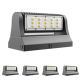 40W Rotatable LED Wall Pack Lights - Bronze - 5700K - 5,341 Lumens - DLC Qualified Outdoor Wall Light Fixture - BUILDMYPLACE