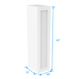 42 inch Wall Cabinet - 09W x 42H x 12D - Aria White Shaker - BUILDMYPLACE