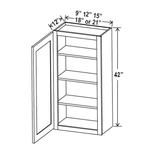 42 inch Wall Cabinet - 12W x 42H x 12D - Aria Shaker Espresso - BUILDMYPLACE