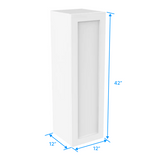 42 inch Wall Cabinet - 12W x 42H x 12D - Aria White Shaker - BUILDMYPLACE