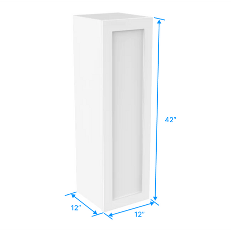 42 inch Wall Cabinet - 12W x 42H x 12D - Aria White Shaker - BUILDMYPLACE