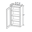 42 inch Wall Cabinet - 12W x 42H x 12D - Aspen Charcoal Grey - BUILDMYPLACE