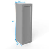 42 inch Wall Cabinet - 12W x 42H x 12D - Grey Shaker Cabinet - BUILDMYPLACE