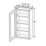 42 inch Wall Cabinet - 15W x 42H x 12D - Aria Shaker Espresso - BUILDMYPLACE