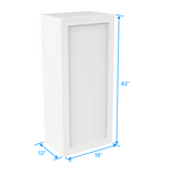 42 inch Wall Cabinet - 18W x 42H x 12D - Aria White Shaker - BUILDMYPLACE