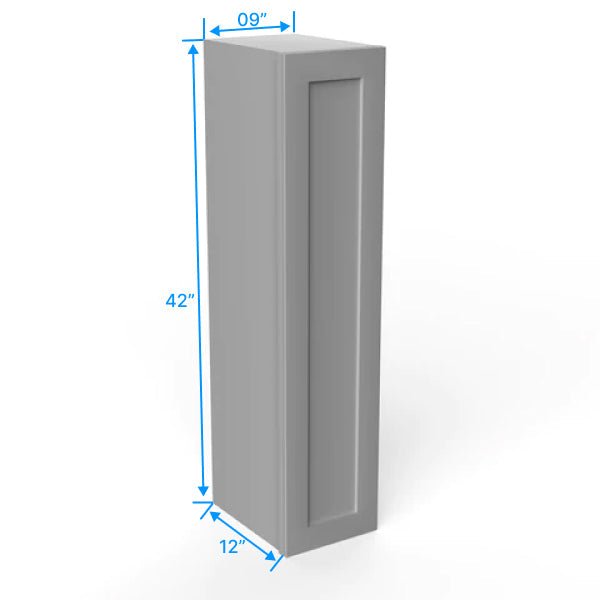 42 inch Wall Cabinet - 9W x 42H x 12D - Grey Shaker Cabinet - BUILDMYPLACE