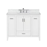 Allen-Roth Christy 42-In Carrara White Undermount Single Sink Bathroom Vanity With White Engineered Marble Top