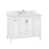 Allen-Roth Christy 42-In Carrara White Undermount Single Sink Bathroom Vanity With White Engineered Marble Top