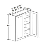 Kitchen Wall Cabinet - 42"W x 42"H x 12"D - Aria White Shaker